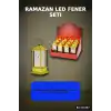 Ramazan LED Işık Kare Kubbe Tasarımlı Pilli Dekoratif Aydınlatma 12 Adet Gold BX-316787