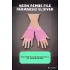 Neon Pembe File Parmaksız Eldiven 11 cm - 80ler 90lar Parti Kostüm Aksesuarı BX-316797