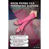 File Parmaksız Eldiven Neon Pembe 26 Cm - Retro 80ler Disco Kostüm Aksesuarı BX-316798