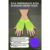 File Parmaksız Kısa Eldiven Neon Yeşil 11 cm - Retro Parti Kostüm Aksesuarı BX-316801