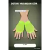 File Parmaksız Kısa Eldiven Neon Yeşil 11 cm - Retro Parti Kostüm Aksesuarı BX-316801