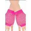 File Parmaksız Kısa Eldiven 11 cm - Neon Fuşya Pembe 80ler 90lar Parti BX-316802