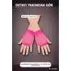 File Parmaksız Kısa Eldiven 11 cm - Neon Fuşya Pembe 80ler 90lar Parti BX-316802