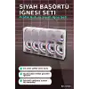 Siyah Başörtü İğnesi 1000 Adet, Şeffaf Plastik Saklama Kutulu Eşarp İğne Seti BX-316811