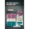 Plastik Çamaşır Mandalı Kabartma Desenli Renkli Çamaşır İpi Mandalı 16 Adet BX-316851