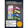 Silikon Ağızlı Şeffaf Plastik Mandal Seti, Bas Aç Pratik Çamaşır Mandalı 10 Adet BX-316853