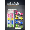 Silikon Ağızlı Şeffaf Plastik Mandal Seti, Bas Aç Pratik Çamaşır Mandalı 10 Adet BX-316853