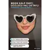 Bride Kalp Parti Gözlüğü İnci Detaylı Beyaz Siyah Camlı Bekarlığa Veda Aksesuarı BX-316906