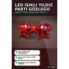 Kırmızı LED Işıklı Yıldız Parti Gözlüğü Yetişkin Boy Eğlence Aksesuarı BX-316911