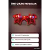 Kırmızı LED Işıklı Yıldız Parti Gözlüğü Yetişkin Boy Eğlence Aksesuarı BX-316911