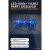 Mavi Yıldız Parti Gözlüğü LED Işıklı Şeffaf Çerçeveli Festival Aksesuarı BX-316913