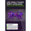 Parti Gözlüğü LED Işıklı Yıldız Tasarım Mor Şeffaf Çerçeve Yetişkin Aksesuarı BX-316914