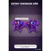 Parti Gözlüğü LED Işıklı Yıldız Tasarım Mor Şeffaf Çerçeve Yetişkin Aksesuarı BX-316914
