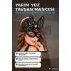 Tavşan Maskesi Süet Kaplama Renkli İşlemeli Yarım Yüz Kostüm Parti Balo Aksesuarı BX-316916