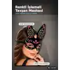 Tavşan Maskesi Pembe Yeşil İşlemeli Süet Kaplama Parti Kostüm Aksesuarı BX-316919