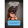 Tavşan Maskesi Pembe Yeşil İşlemeli Süet Kaplama Parti Kostüm Aksesuarı BX-316919
