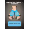 File Parmaksız Kısa Eldiven Turkuaz Mavi 11 cm Retro Parti Kostüm Aksesuarı BX-316932