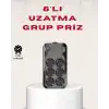 6’lı Grup Priz Termal Korumalı Usb Type-c Çoklu Priz 2 Metre Kablo