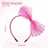 80’ler 90’lar Neon Pembe Dantel Taç Fiyonklu
