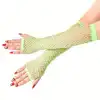 80’ler 90’lar Retro Neon Yeşil File Parmaksız Eldiven 26 cm