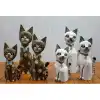 Ahşap 3lü Kedi Seti 30 Cm