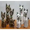 Ahşap 3lü Kedi Seti 50 Cm Model 3