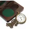 Ahşap Kutulu Pirinç Köstekli Saat Model 7