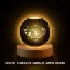 Ahşap Standlı Led Kristal Küre Lazer İşlemeli Dekoratif Obje