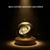 Ahşap Tabanlı 3d Satürn Kristal Küre Atmosfer Lambası
