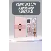 Akıllı Saat 3 Kordonlu Ve Aksesuarlı Bayanlar Için Şık Rose Renk