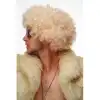 Altın Renk Kıvırcık Afro Parti Peruğu