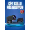Android Projeksiyon Siyah Taşınabilir Sinema Projektörü 4k 1080p Ev Sineması Bluetooth