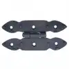 Antika Tarz Dekoratif Pirinç Düğmeli Menteşe - 117x57 Mm, Oksit