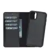 Apple iPhone 11 Uyumlu Deri Cüzdanlı Kılıf Siyah