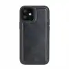 Apple iPhone 12 mini Uyumlu Deri Arka Kapak RST1 Siyah