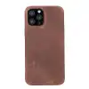 Apple iPhone 12 Pro Max Uyumlu Deri Arka Kapak ROCK G2 Kahve