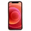 Apple iPhone 12 Pro Max Uyumlu Deri Arka Kapak ROCK G2 Kahve