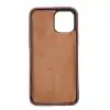 Apple iPhone 12 Pro Max Uyumlu Deri Arka Kapak ROCK G2 Kahve