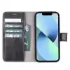 Apple iPhone 12 Pro Uyumlu Deri Cüzdanlı Kılıf VS4EF Gri