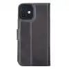Apple iPhone 12 Pro Uyumlu Deri Cüzdanlı Kılıf VS4EF Gri