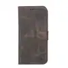 Apple iPhone 13 Pro Max Uyumlu Deri Cüzdanlı Kılıf Acı Kahve