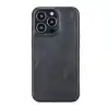 Apple iPhone 13 Pro Uyumlu Deri Arka Kapak ROCK RST1 Siyah