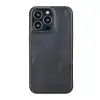 Apple iPhone 13 Pro Uyumlu Deri Arka Kapak ROCK RST1 Siyah