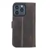Apple iPhone 13 Pro Uyumlu Deri Cüzdanlı Kılıf Acı Kahve