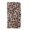 Apple iPhone 13 Pro Uyumlu Deri Cüzdanlı Kılıf Leopar Desen