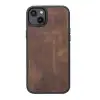 Apple iPhone 14 Plus Uyumlu Deri Cüzdanlı Kılıf MWWN G2 Kahve
