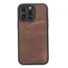 Apple iPhone 14 Pro Max Uyumlu Deri Cüzdanlı Kılıf MWWN G2 Kahve