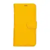 Apple iPhone 15 Pro Uyumlu Deri Cüzdanlı Kılıf MWWN FL12 Sarı