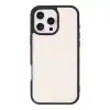 Apple iPhone 16 Pro uyumlu, Hakiki Deri, El Yapımı, Cüzdanlı Kılıf, Krem Renk