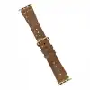Apple Watch Uyumlu Deri Kordon 42-44-45mm Aqua V18 Taba